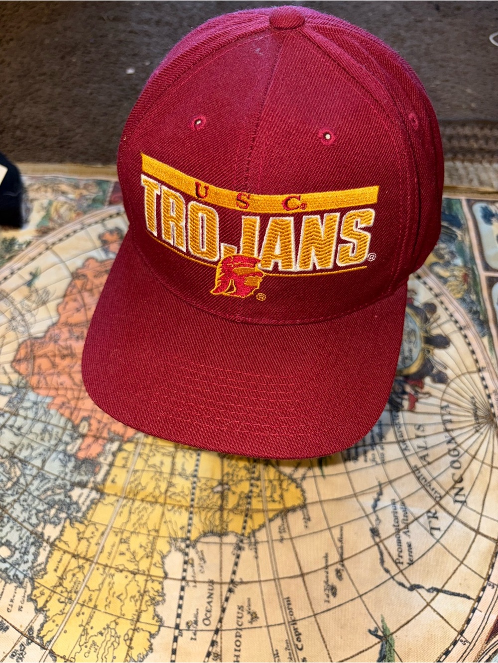 Trojans Maroon Embroidered Baseball Cap